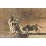 FRANCISCO GOYA (1746-1828). La Tauromaquia (Bullfighting). A framed set of 9 etchings with