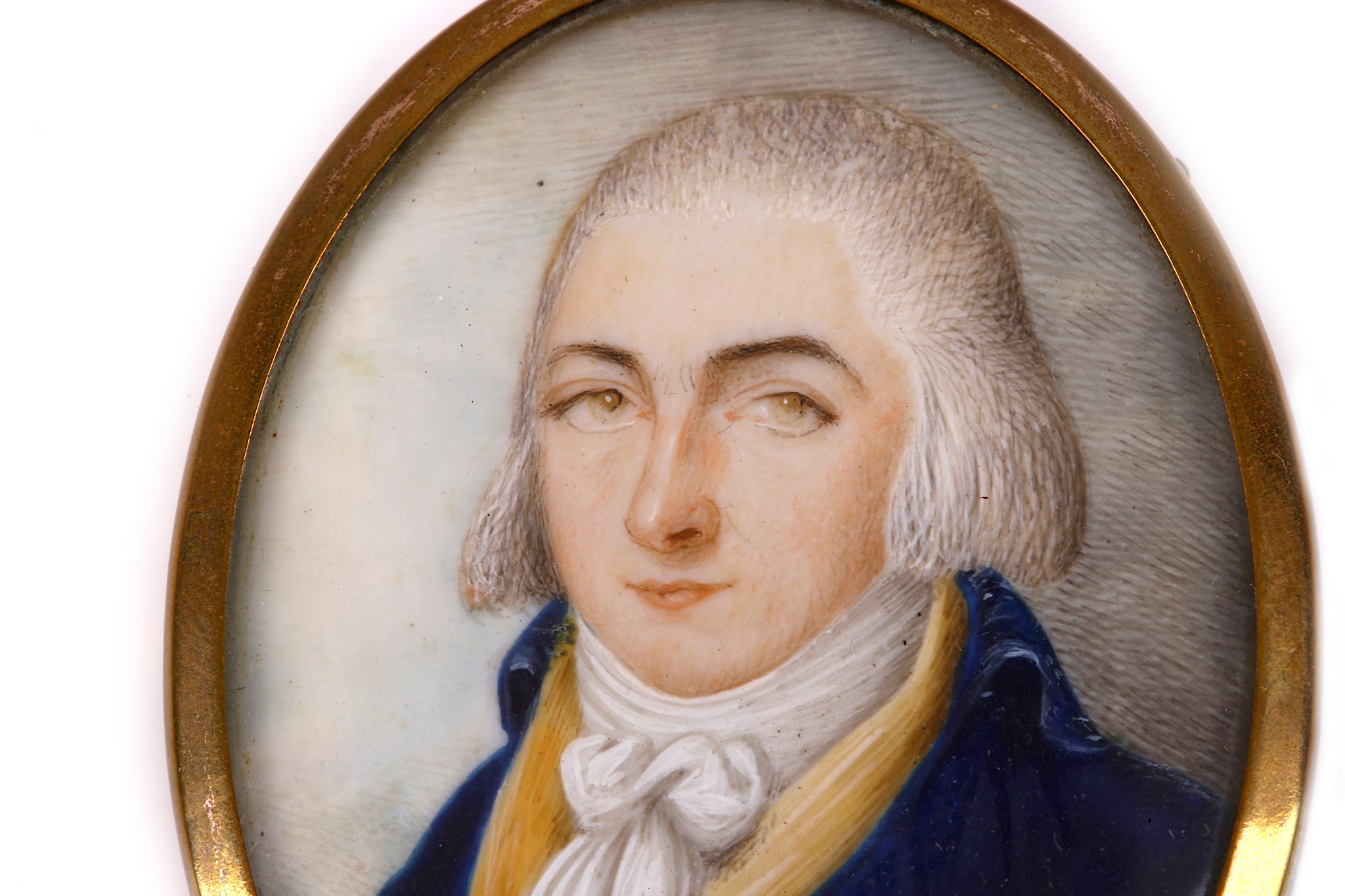 ENGLISH SCHOOL (CIRCA 1800). Portrait miniature of a young Gentleman wearing a blue coat with - Image 5 of 7