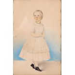 AUSTRIAN SCHOOL (19th CENTURY). Portrait of Friedrich Passini as a young child,  wearing a white