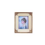 MAUD E. PILKINGTON (British, active 1893-1914). Portrait miniature of a young Lady, profile facing