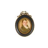 JOHN COMERFORD (Irish, 1770-1832). Portrait miniature of a Gentleman, wearing a brown coat, white