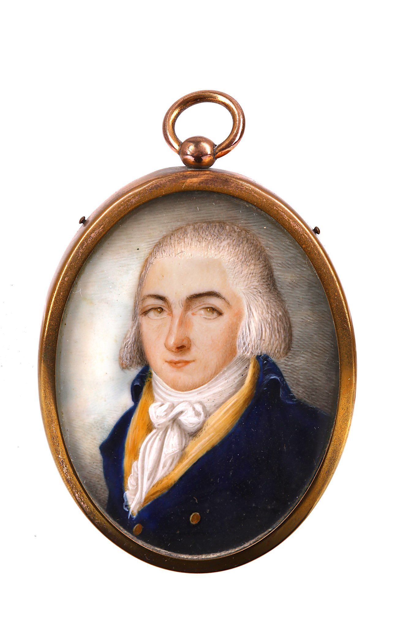 ENGLISH SCHOOL (CIRCA 1800). Portrait miniature of a young Gentleman wearing a blue coat with - Image 4 of 7