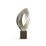 LIVIO SEGUSO, ITALY, MURANO GLASS SCULPTURE, circa 1960, textured smoked glass, engraved signature