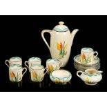 SUSIE COOPER FOR GRAY'S POTTERY, an art deco coffee service for six, in complete good order,