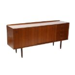 A 1960s DANISH TEAK SIDEBOARD, with sliding doors, and four drawers,, (180 x 45 x 83cm high)