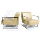 A PAIR OF SEN CHAIRS, DESIGNED BY KENGO KUMA, MANUFACTURED BY WALTER KNOLL, in cream leather on