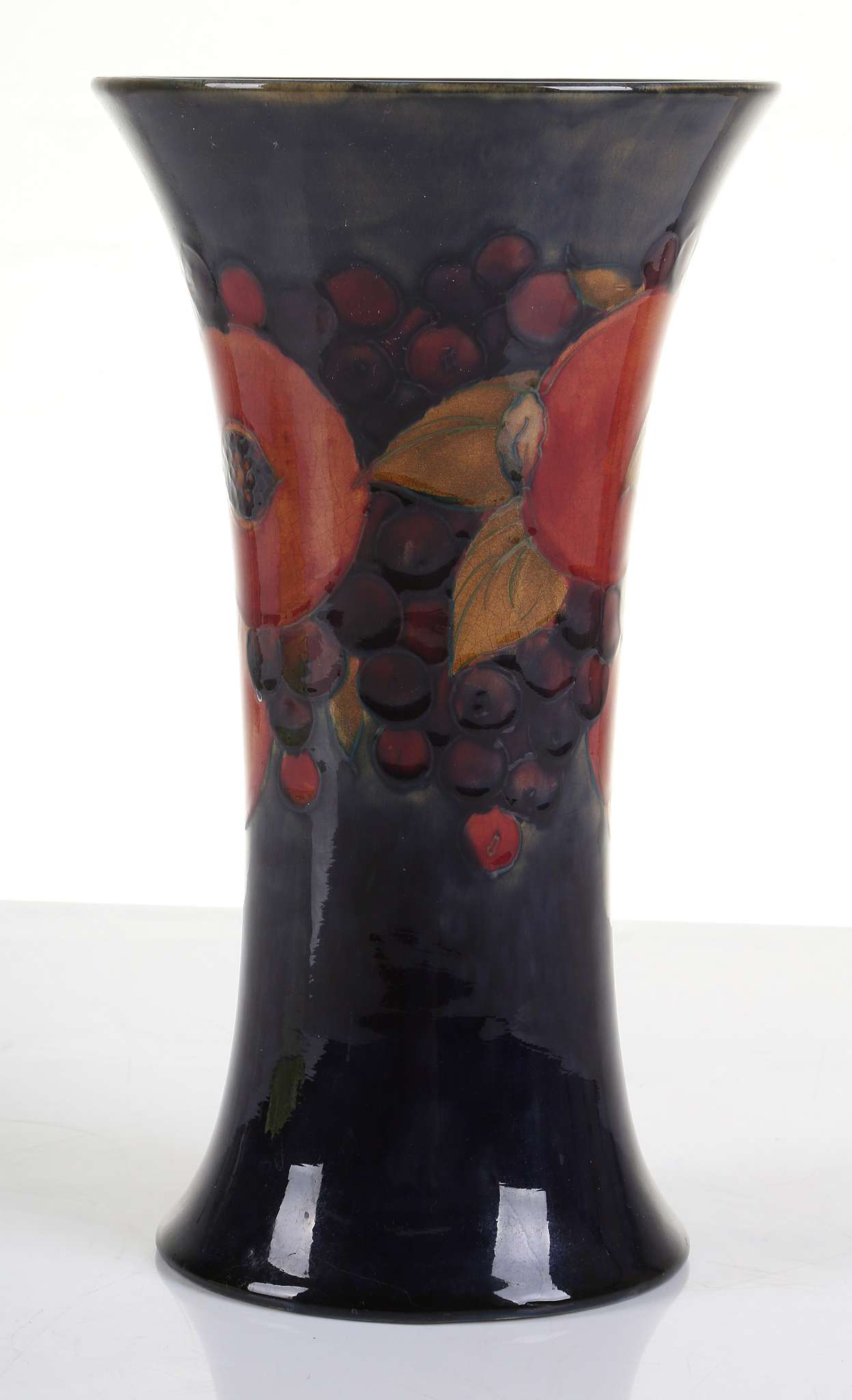 A WILLIAM MOORCROFT POTTERY VASE OF OVOID FROM, tube-lined with pomegranate and berry's, with - Image 4 of 4