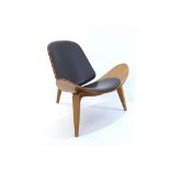 A CH07 SHELL CHAIR, DESIGNED BY HANS WEGNER, MANUFACTURED BY CARL HANSEN & SON, DENMARK, walnut with