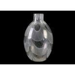 BAROVIER & TOSO, ITALY, MURANO GLASS VASE, circa 1960, clear and opaque glass, engraved maker's mark