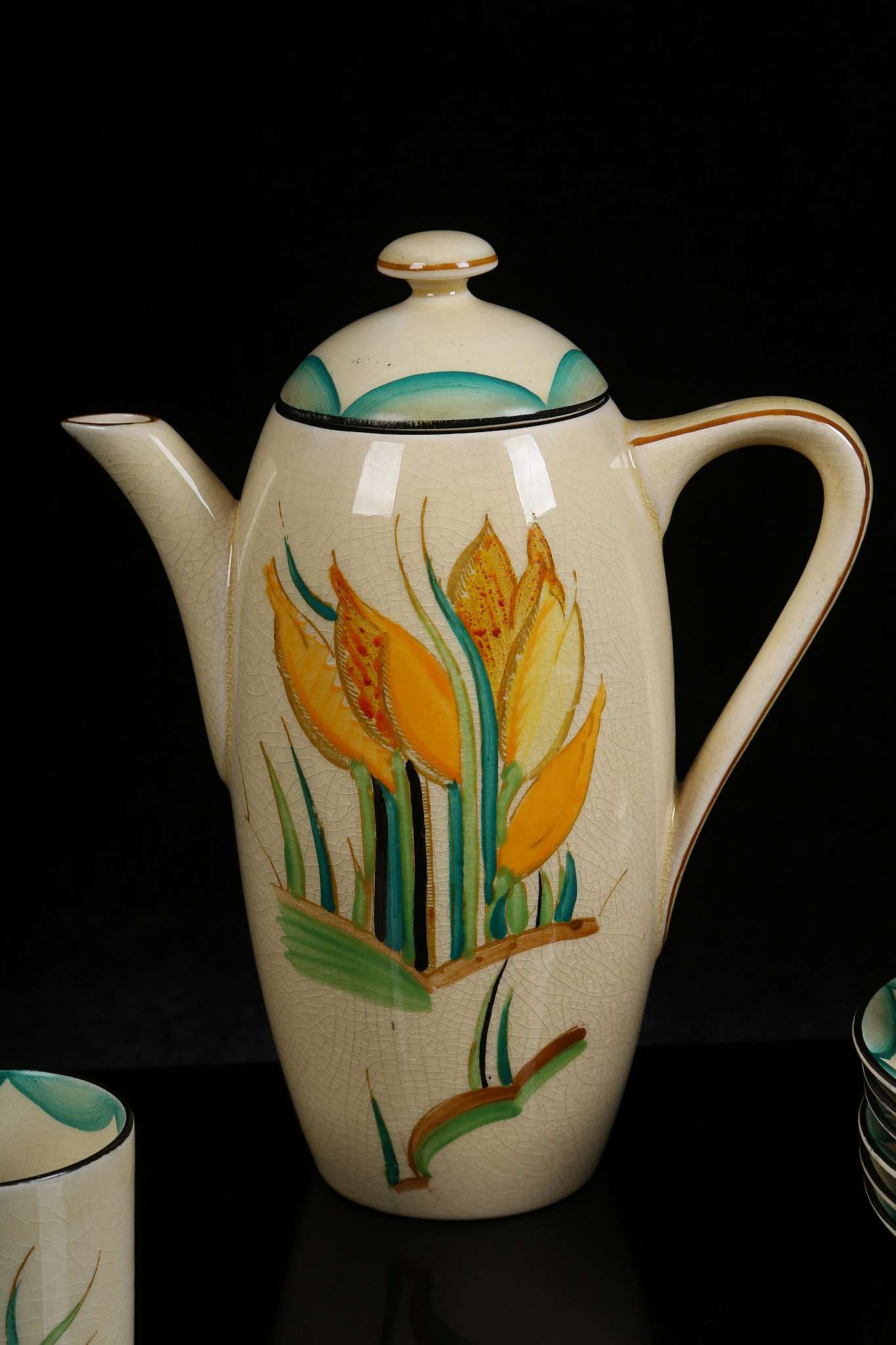 SUSIE COOPER FOR GRAY'S POTTERY, an art deco coffee service for six, in complete good order, - Image 2 of 6