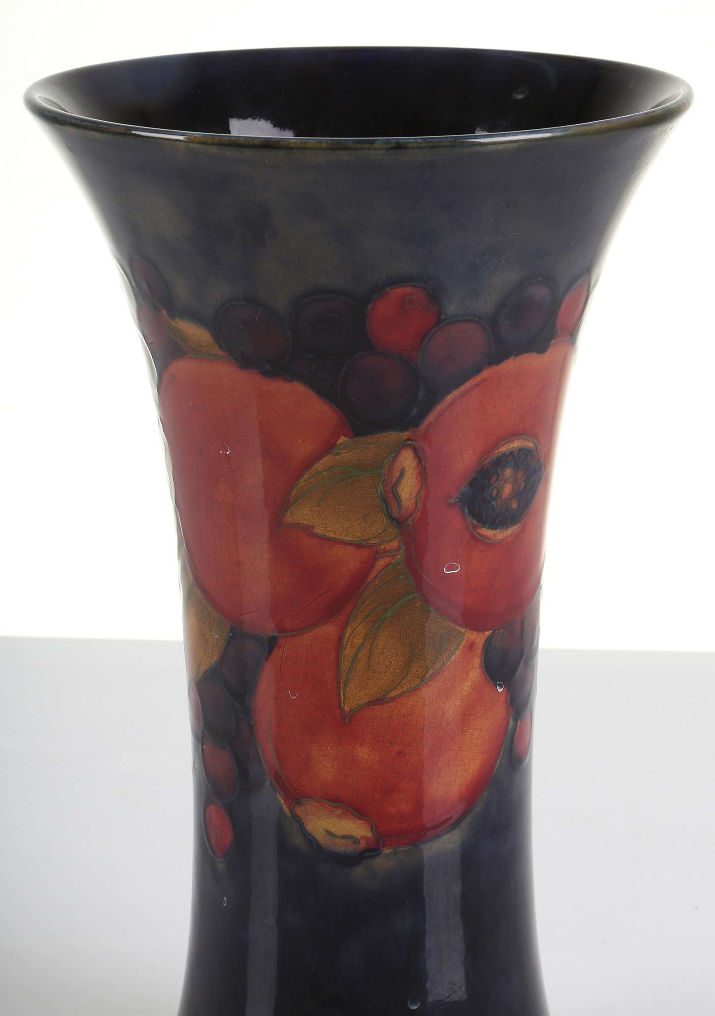 A WILLIAM MOORCROFT POTTERY VASE OF OVOID FROM, tube-lined with pomegranate and berry's, with - Image 2 of 4