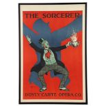 EARLY 20th CENTURY D'OYLY CARTE OPERA COMPANY POSTER, 'THE SORCERER', designed by J M Brock, printed