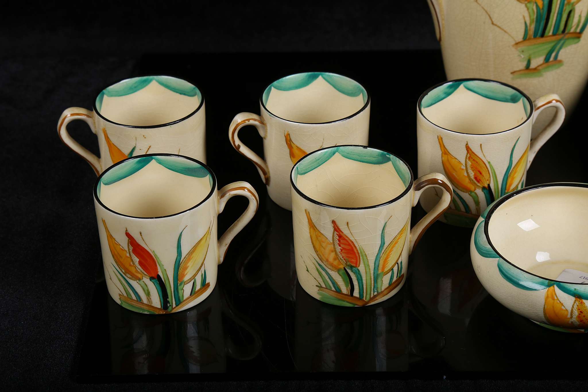 SUSIE COOPER FOR GRAY'S POTTERY, an art deco coffee service for six, in complete good order, - Image 3 of 6