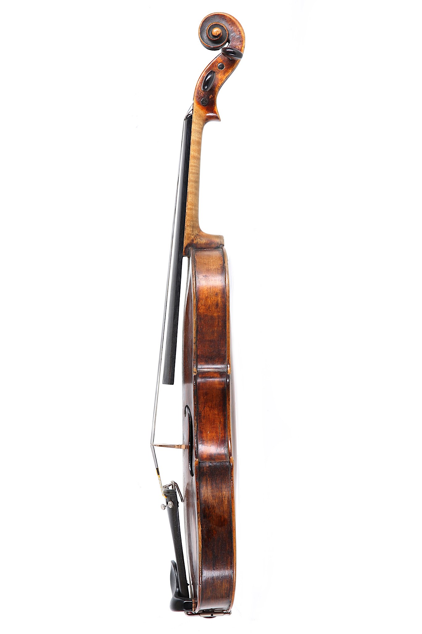 A German violin, Klotz school. One-piece back, faint figure flame maple, similar ribs and scroll. - Image 5 of 13