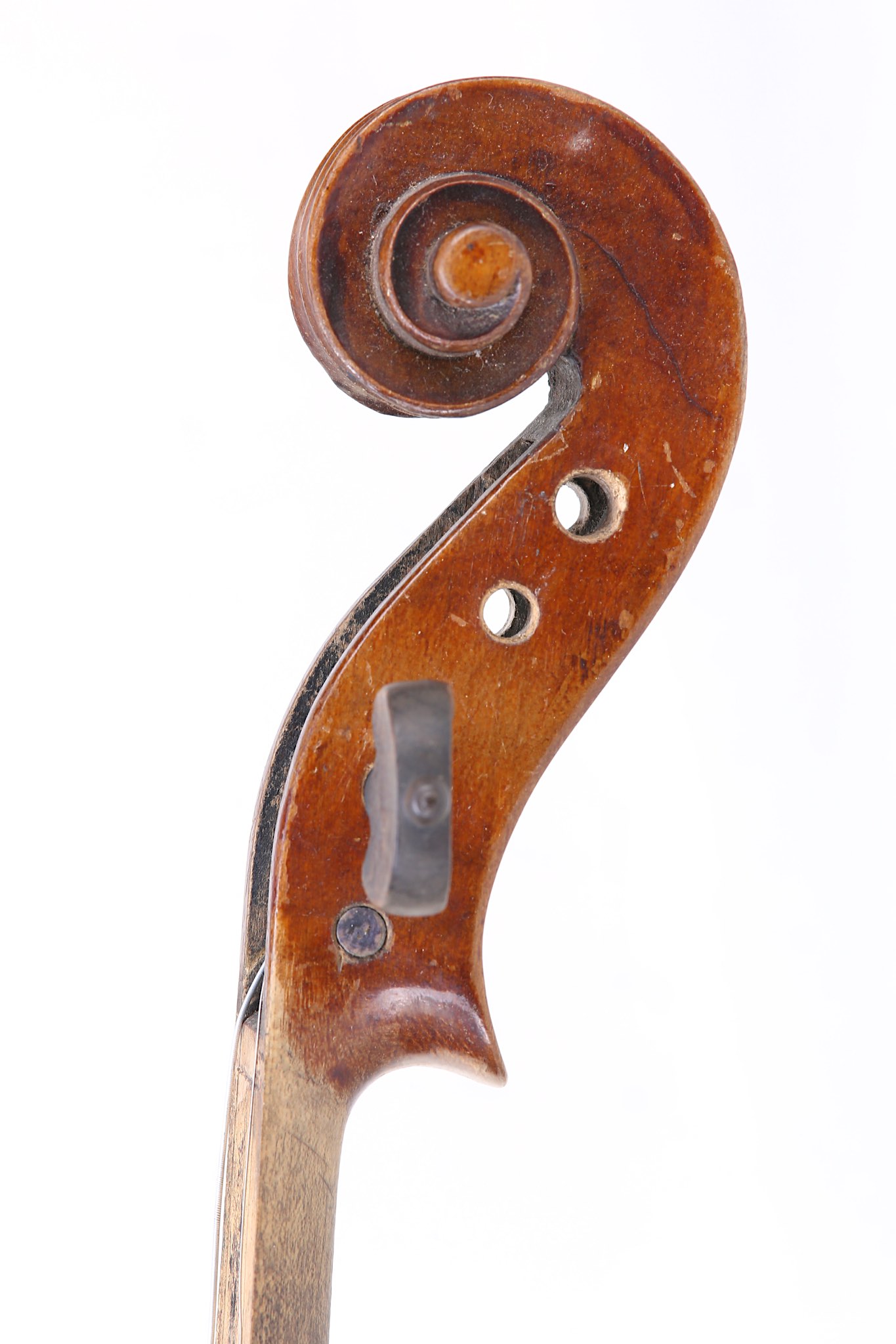 German violin. Early 20th century. No labelled. Two piece back ,medium figure flame maple wood, - Image 8 of 8