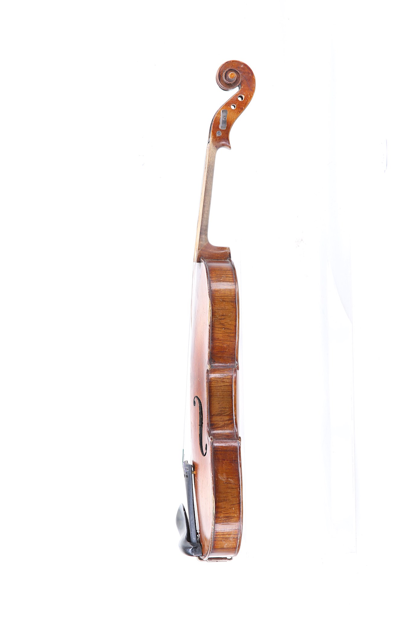 German violin. Early 20th century. No labelled. Two piece back ,medium figure flame maple wood, - Image 5 of 8