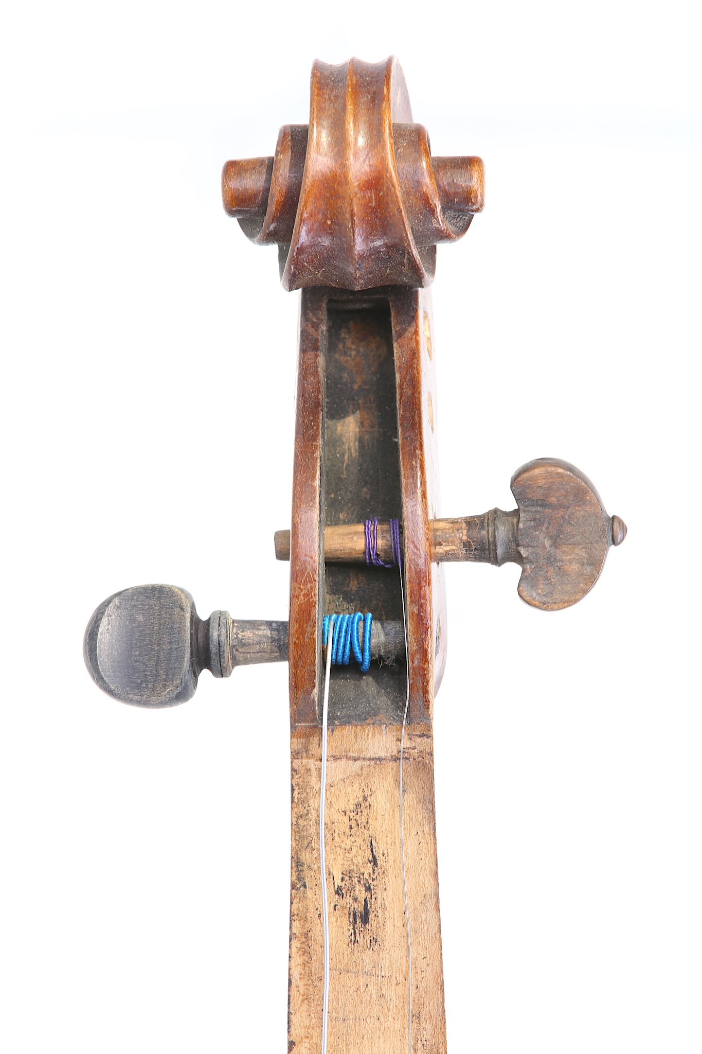 German violin. Early 20th century. No labelled. Two piece back ,medium figure flame maple wood, - Image 6 of 8