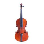 3/4 French Violin, mediofino stile. One piece back maple wood ,similar wood ribs and scroll,with