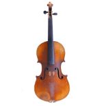 A French violin. Early 20th century.  Labelled :  Copy de Antonius Stradivarius1721 One piece
