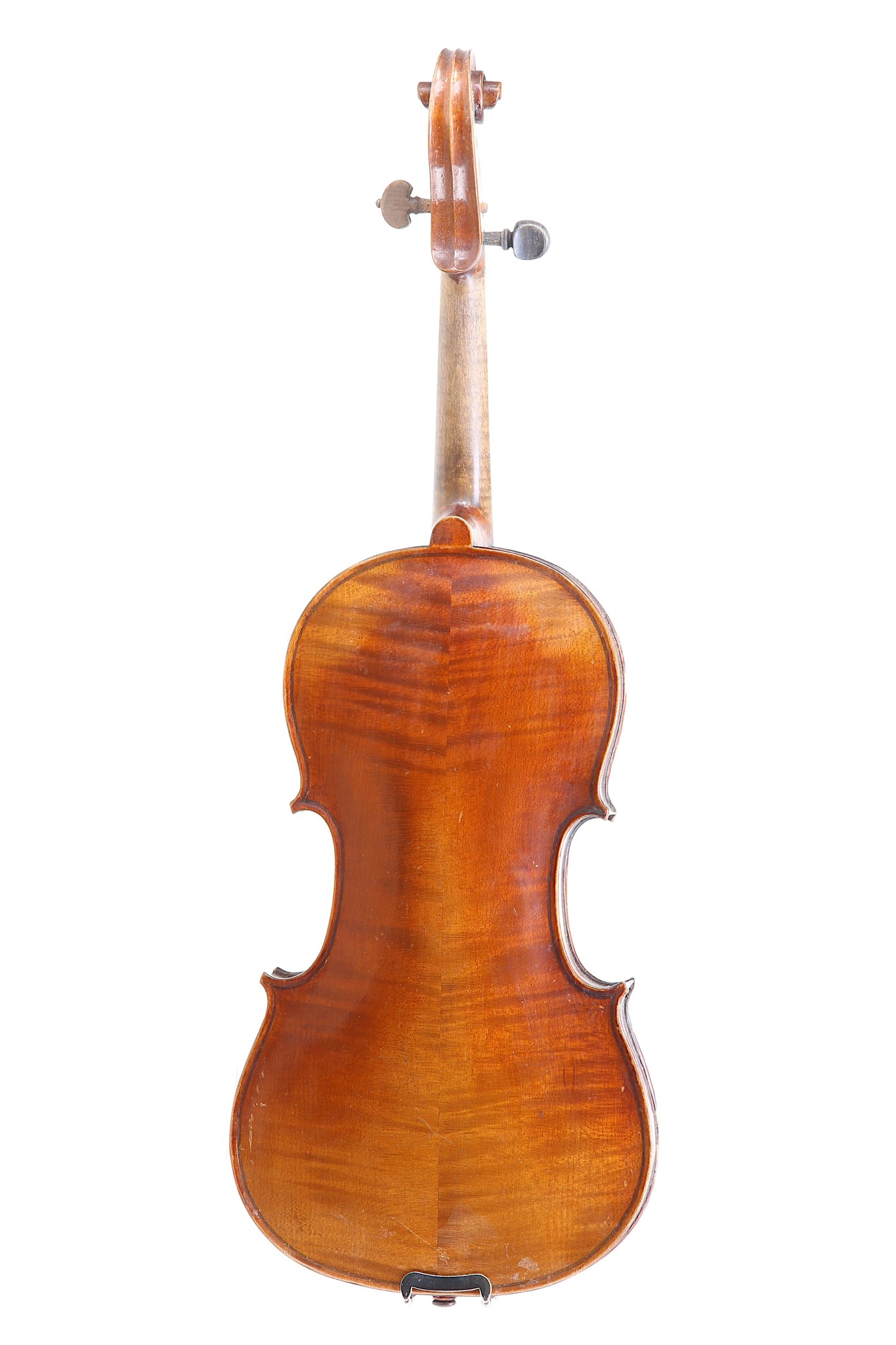 German violin. Early 20th century. No labelled. Two piece back ,medium figure flame maple wood, - Image 2 of 8