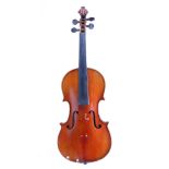 French Mirecout JTL violin, early 20th century  labelled copy de Nicolaus Amatus. Two-piece back,