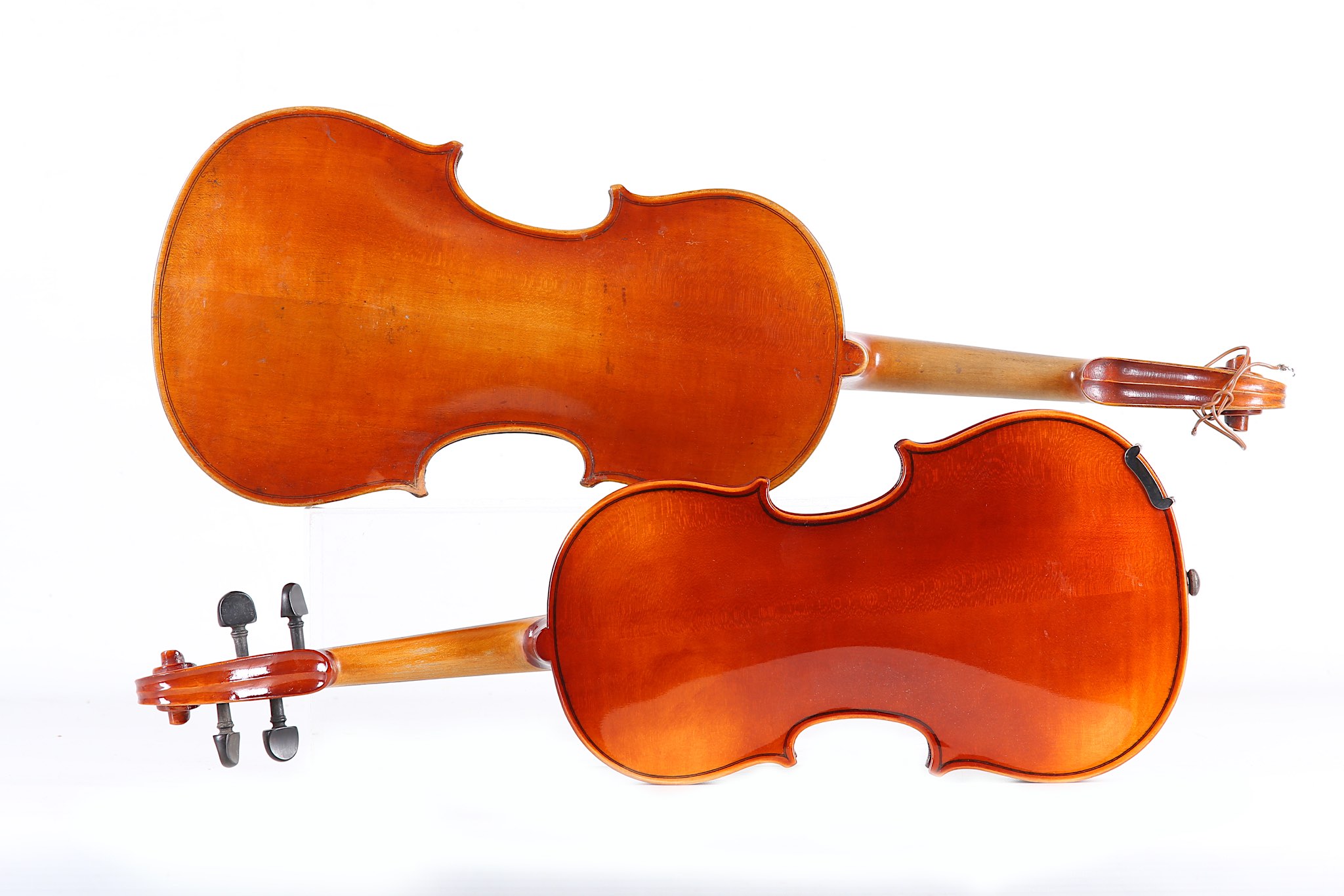 A German violin, Klotz school. One-piece back, faint figure flame maple, similar ribs and scroll. - Image 10 of 13