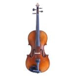 A French violin (Mirecourt), early 20th century Labelled: Imitation de Antonius Stradivarius