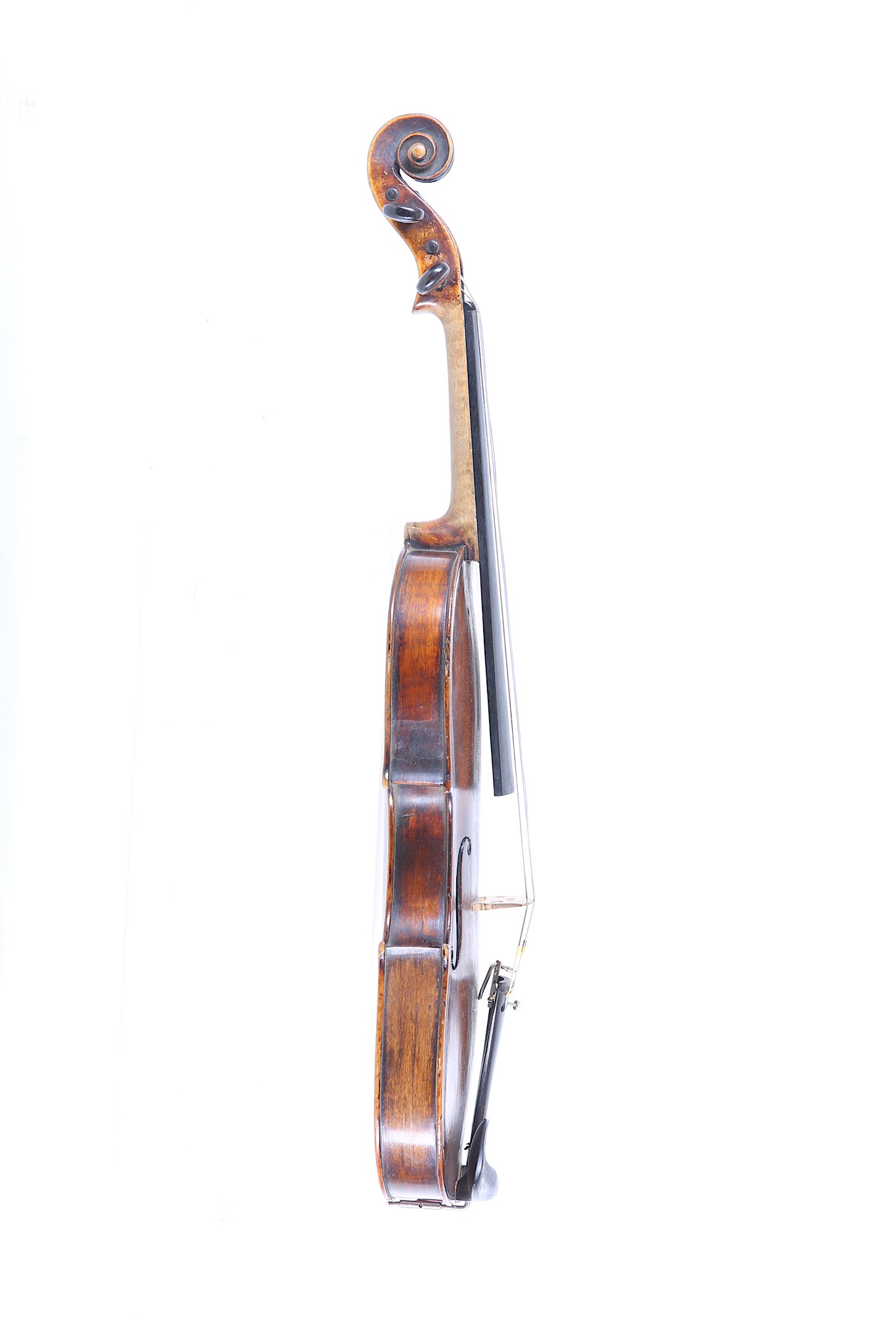A German violin, Klotz school. One-piece back, faint figure flame maple, similar ribs and scroll. - Image 3 of 13