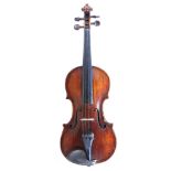 An interesting violin, dated 1798, with an illegible label, . Two-piece back, faint figure flames,