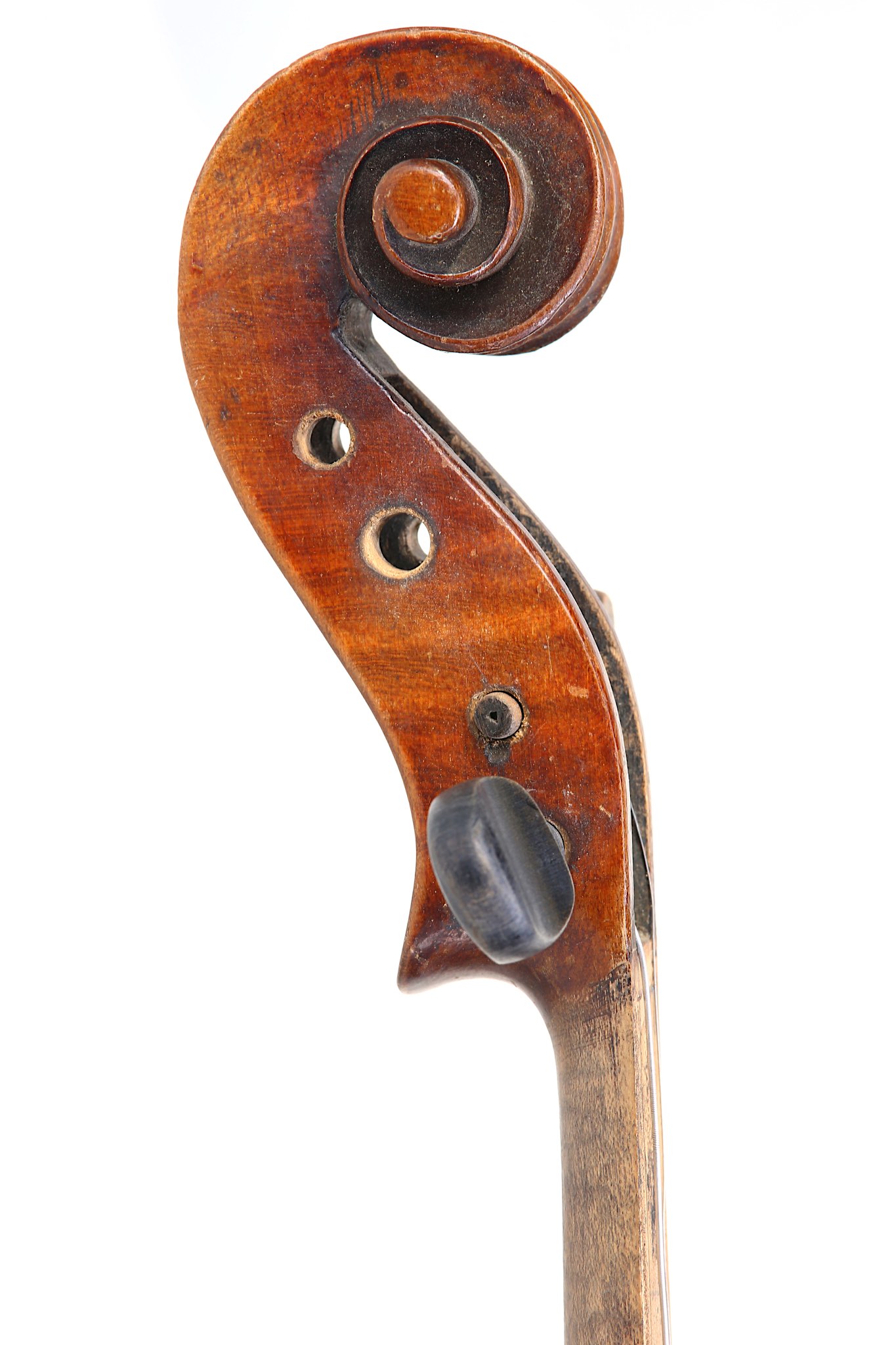 German violin. Early 20th century. No labelled. Two piece back ,medium figure flame maple wood, - Image 7 of 8