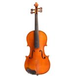 French 3/4 violin labelled :LE Mirecourtian Second labele:Fabrication Garantie de Jerome Thibouville