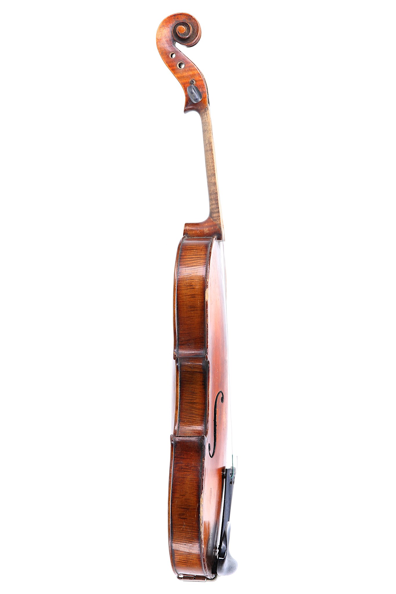 German violin. Early 20th century. No labelled. Two piece back ,medium figure flame maple wood, - Image 3 of 8