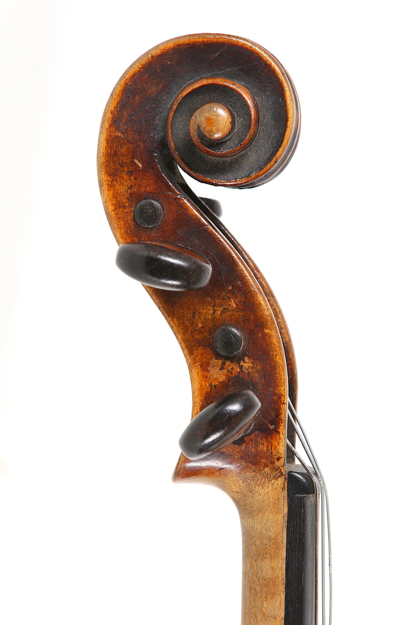 A German violin, Klotz school. One-piece back, faint figure flame maple, similar ribs and scroll. - Image 7 of 13
