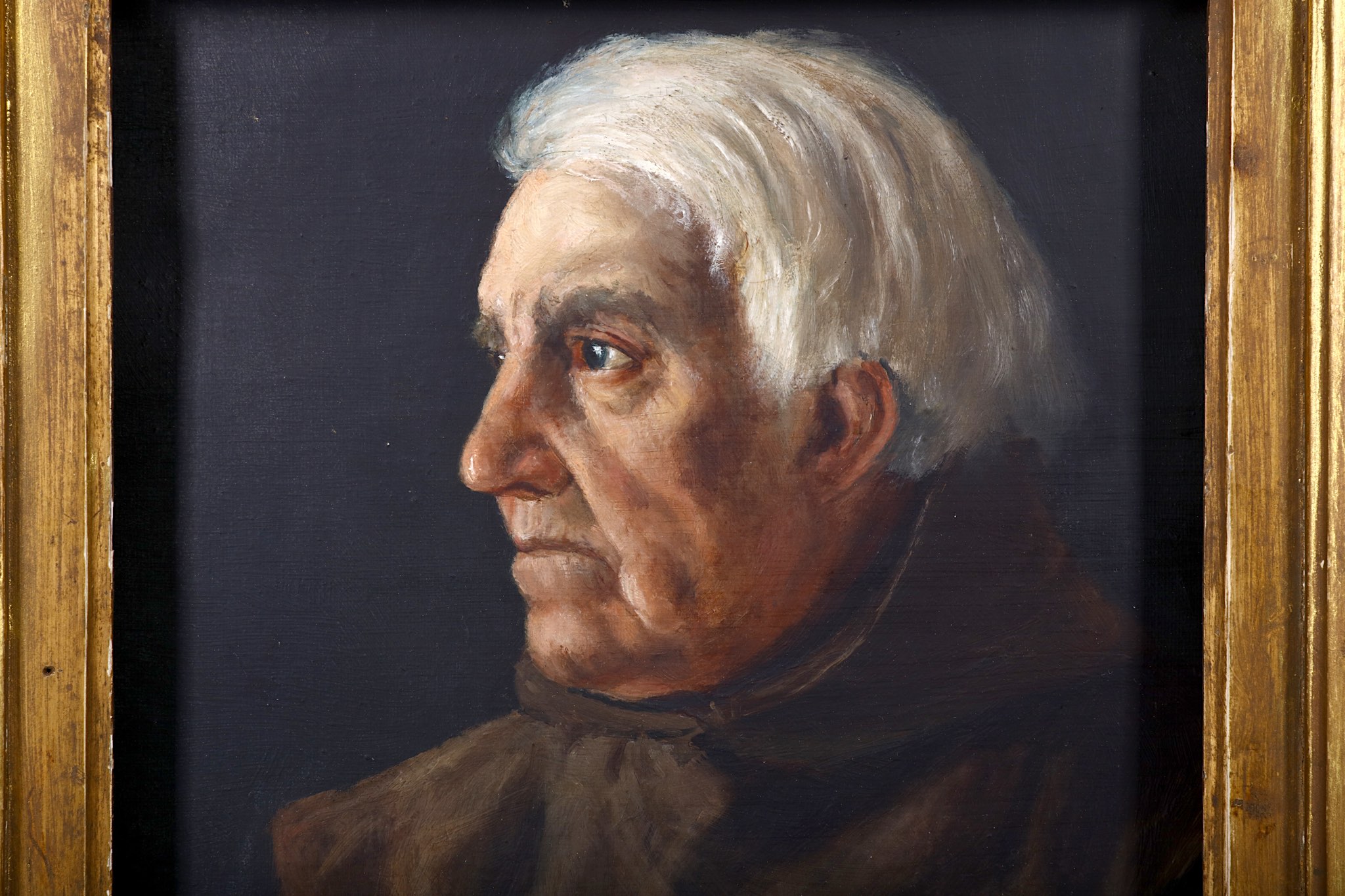 Mid 19th Century British school. 'Portrait of a Seated Monk'. Oil on canvas. Unsigned. Period - Image 2 of 4