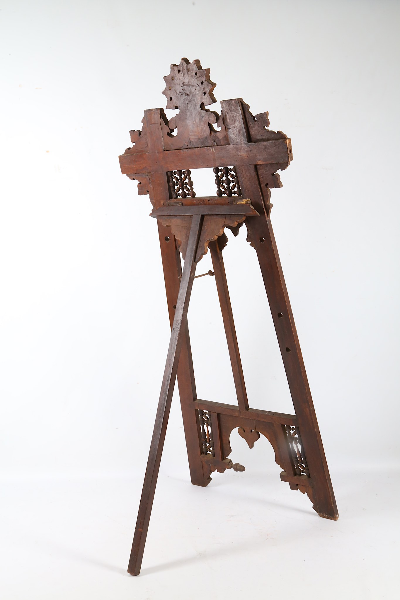 WITHDRAWN - Circa 19th Century, mahogany Islamic carved picture easel inlaid design and inscription, - Image 3 of 3