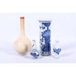 A selection of four Chinese Qing dynasty period, Oriental ceramics to include a cream globular