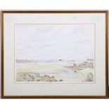 David Addey b.1933. 'On the Alde Nr Iken'. Watercolour riverscape. Signed and dated 1979. Mounted