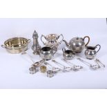 An interesting collection of metalware, 19th century and later, comprising various English planished