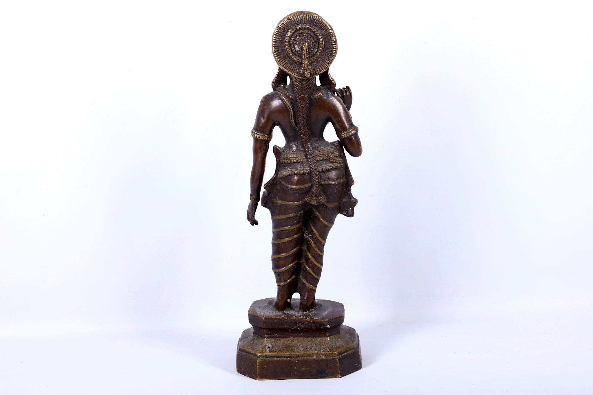 A 19th Century Indian cast bronze figure of a female deity on base, 55cm high. - Image 2 of 2