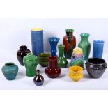 A mixed selection of British and Continental art pottery, to include Royal Lancastrian blue and