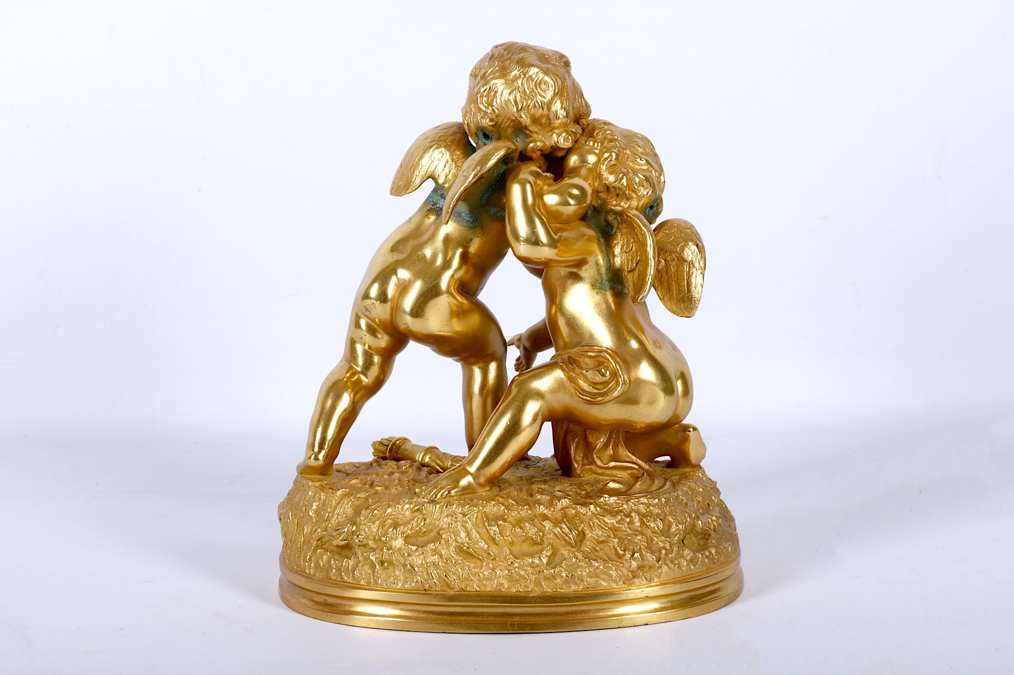 A 19th Century ormolu figural group of Cupid & Psyche on a naturalistic base, signed Cumberworth. - Image 3 of 3