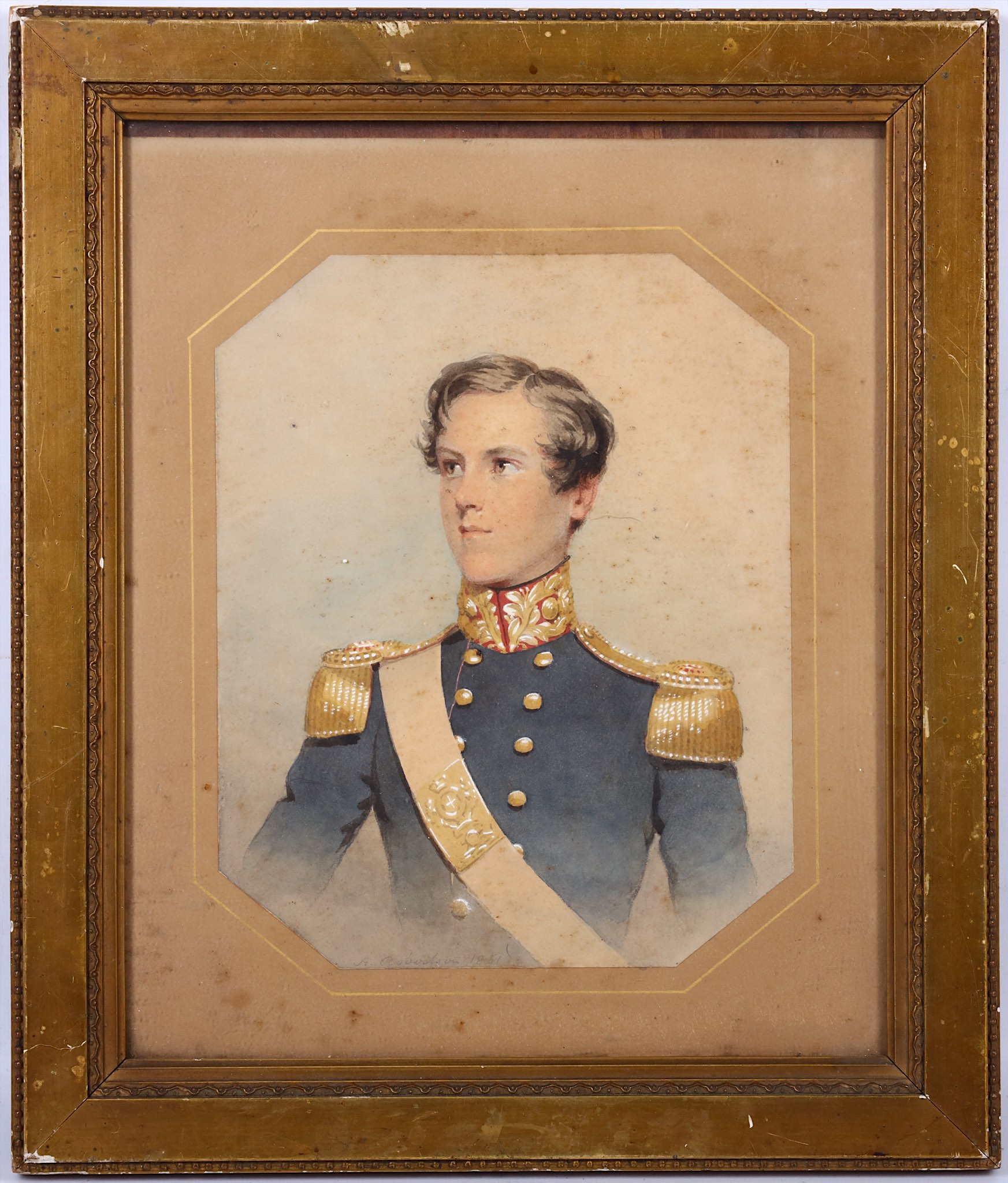 A. Robertson 18621, a watercolour portrait of John Anderson in officer's uniform, he was the son