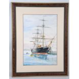 W. Jacobs, late 20th Century British school. Pair of watercolour and gouache sailboat