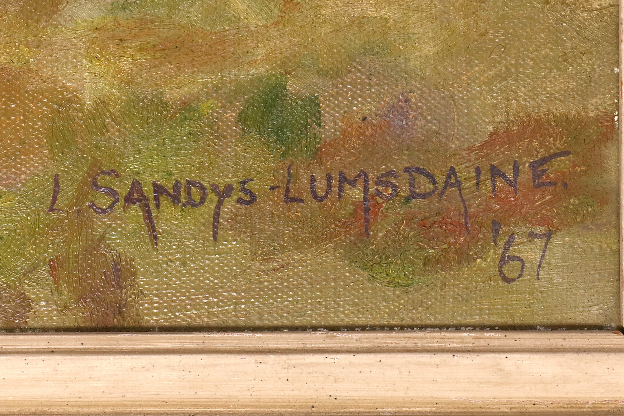 Leesa Sandys Lumsdaine 1936-1980's, 'Cordyn Pumfrey & Peanuts' 1967, portrait of horse and sitter in - Image 2 of 3