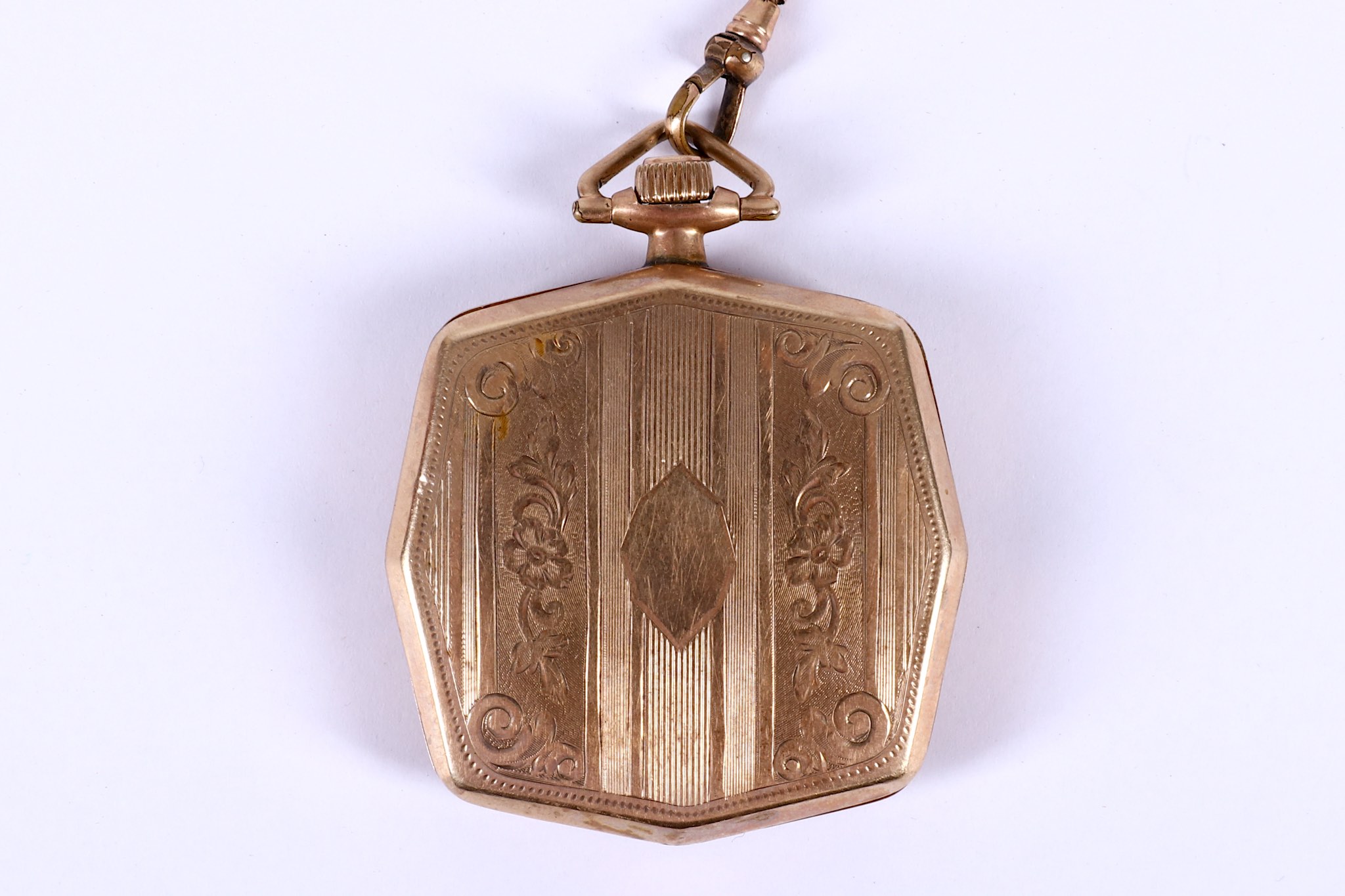 An American Art Deco, Springfield of Illinois Watch Co., gold plated gentleman's pocket watch on a - Image 3 of 3