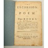 WITHDRAWN *************The Excursion. A poem into two books. London: J. Walthoe, 1728. 8vo.
