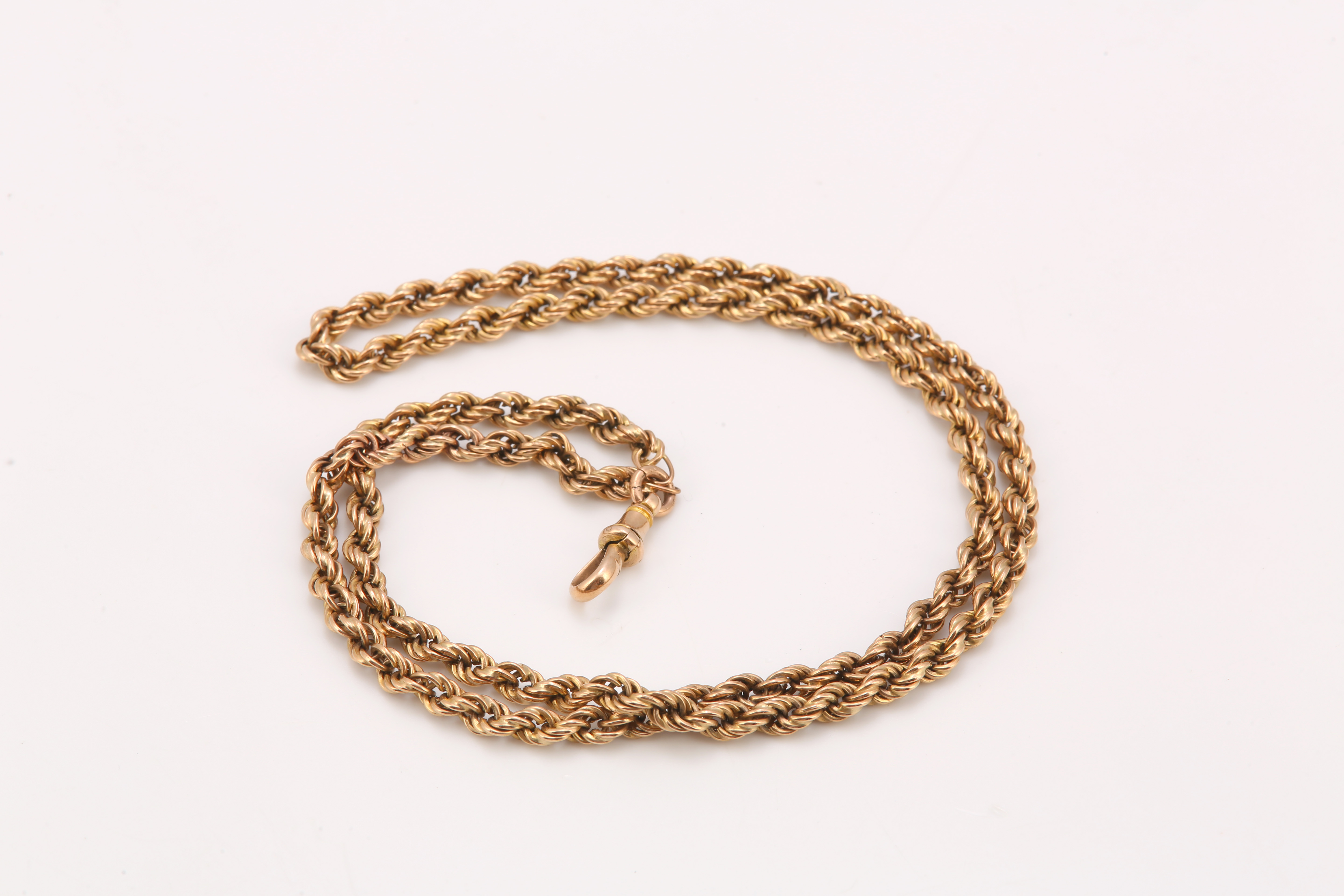An watch chain, stamped 9ct, length 63.0cm