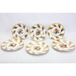 A SET OF SIX MEISSEN PORCELAIN CABINET PLATES, early 20th century, each finely painted to the centre