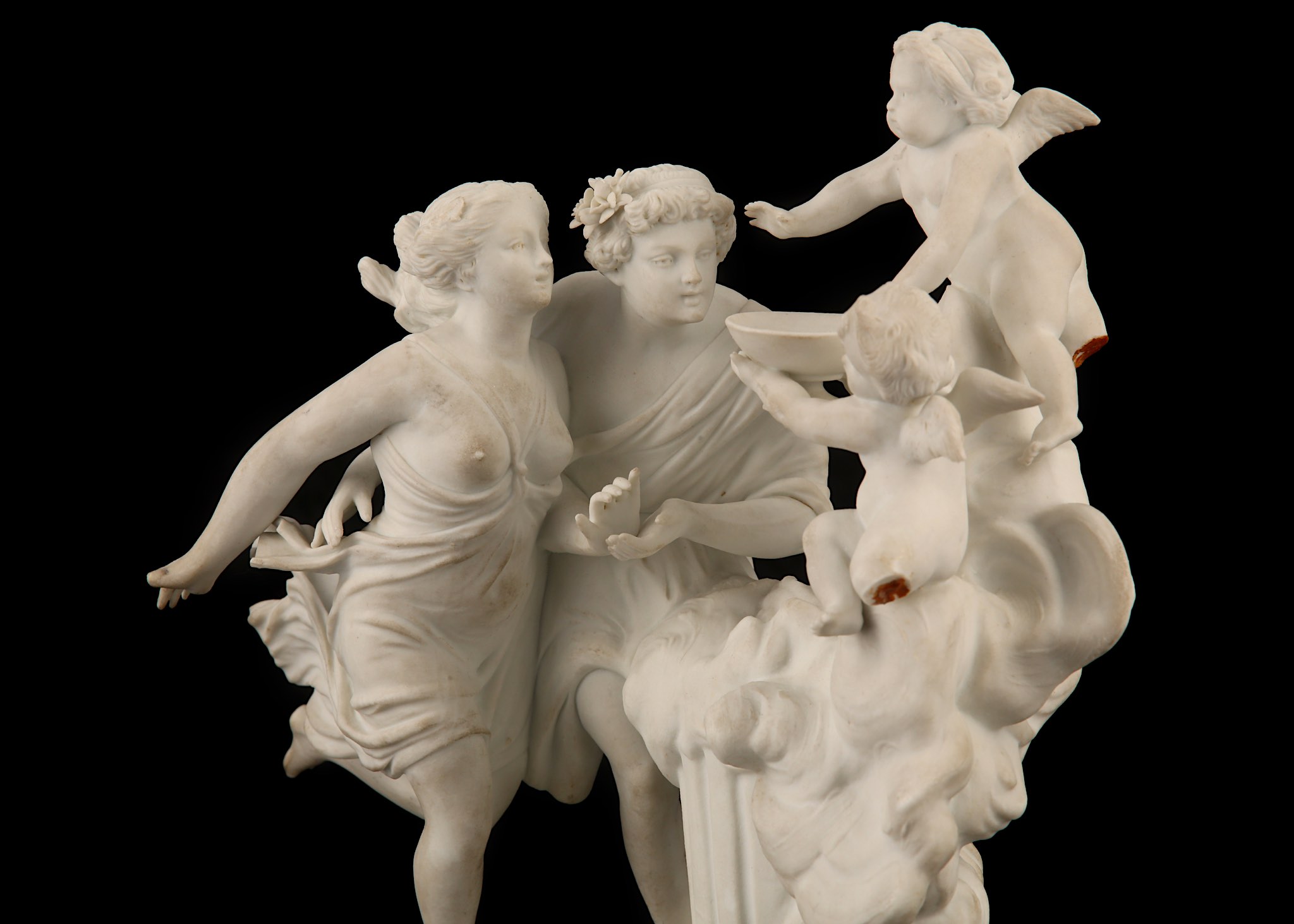 A SEVRES STYLE BISQUE PORCELAIN FIGURE GROUP OF 'THE FOUNTAIN OF LOVE', 19th century, after Jean- - Image 3 of 5