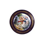 A VIENNA STYLE PORCELAIN CABINET PLATE, late 19th century, the centre painted with Pluto and